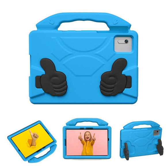 EIDERWOOD Xiaomi Redmi Pad 2 / SE / 6 / 5 / Lenovo Tab M11 / Samsung Galaxy Tab S10 FE / S9 FE / S9 / S8 / S7 Børne Cover m. Thumb Kickstand - Blå