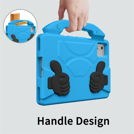 EIDERWOOD Xiaomi Redmi Pad 2 / SE / 6 / 5 / Lenovo Tab M11 / Samsung Galaxy Tab S10 FE / S9 FE / S9 / S8 / S7 Børne Cover m. Thumb Kickstand - Blå