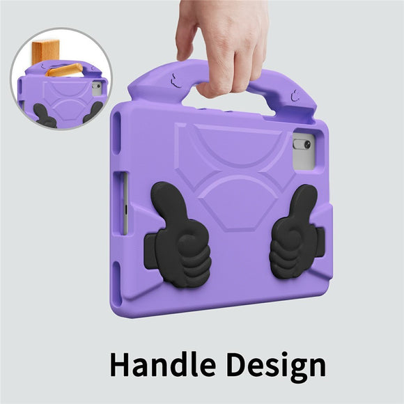EIDERWOOD Xiaomi Redmi Pad 2 / SE / 6 / 5 / Lenovo Tab M11 / Samsung Galaxy Tab S10 FE / S9 FE / S9 / S8 / S7 Børne Cover m. Thumb Kickstand - Lilla