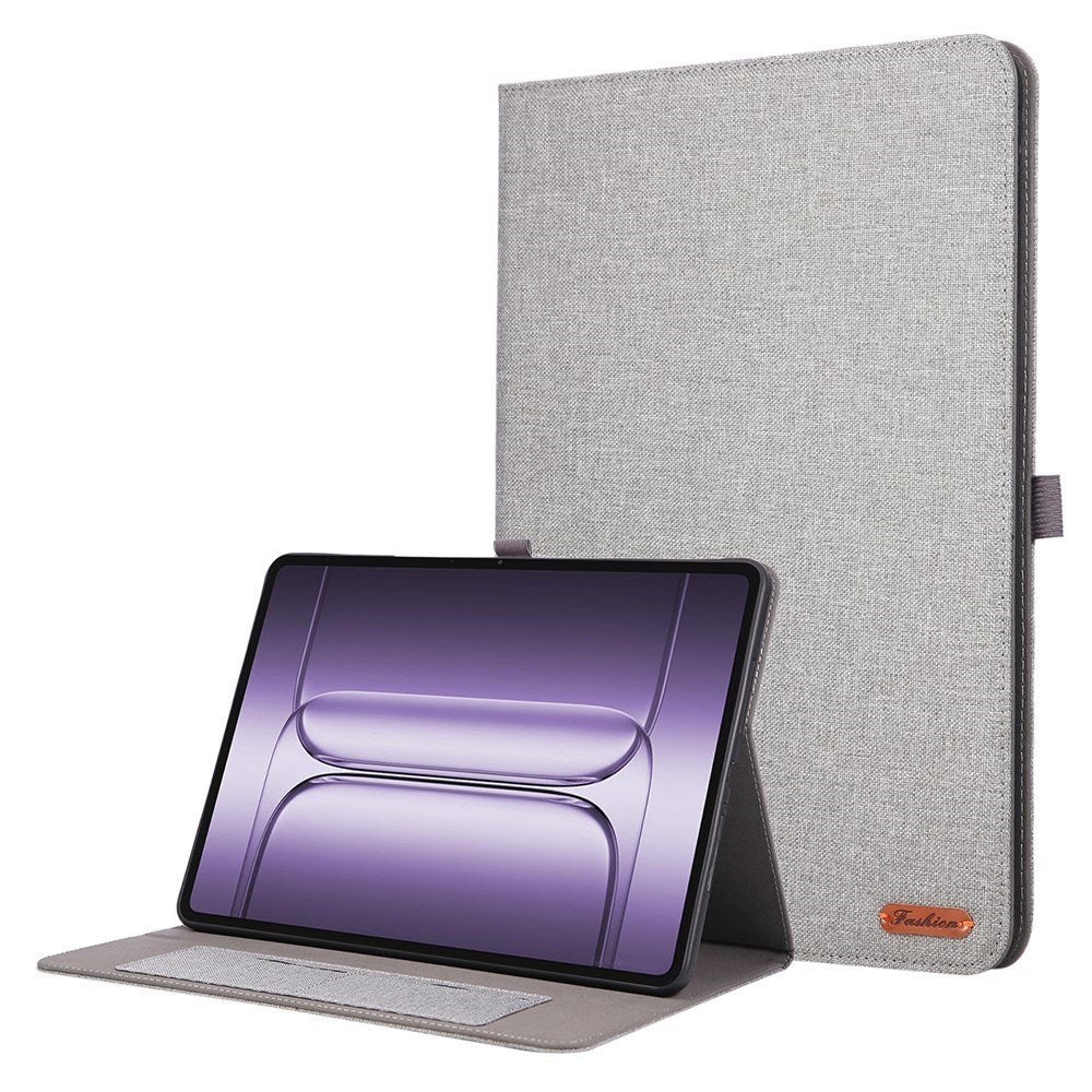 OnePlus Pad 3 Kunstlæder Flip Cover m. Kortholder & Ståfunktion - Grå