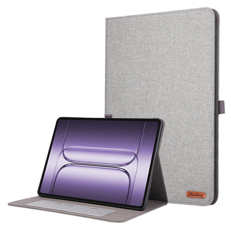 OnePlus Pad 3 Kunstlæder Flip Cover m. Kortholder & Ståfunktion - Grå