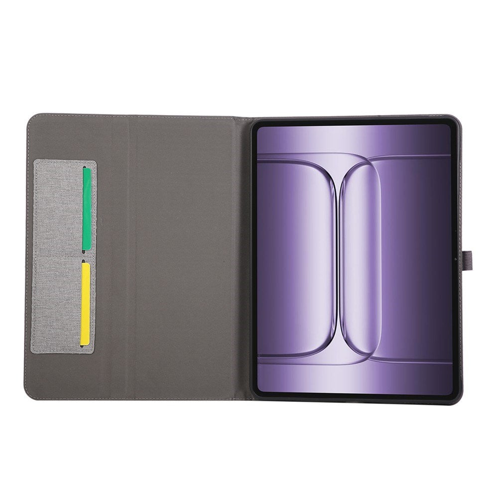 OnePlus Pad 3 Kunstlæder Flip Cover m. Kortholder & Ståfunktion - Grå