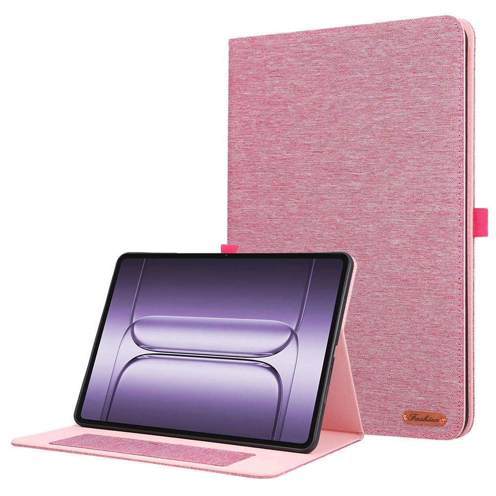 OnePlus Pad 3 Kunstlæder Flip Cover m. Kortholder & Ståfunktion - Lyserød