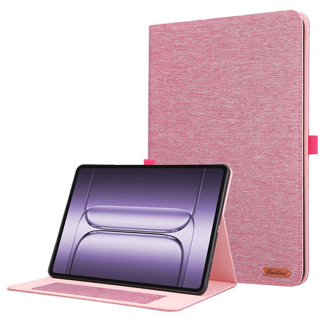 OnePlus Pad 3 Kunstlæder Flip Cover m. Kortholder & Ståfunktion - Lyserød