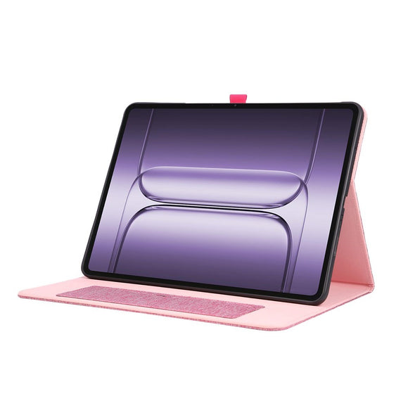 OnePlus Pad 3 Kunstlæder Flip Cover m. Kortholder & Ståfunktion - Lyserød