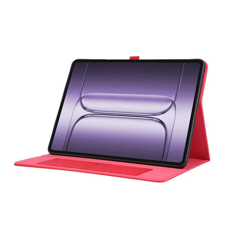 OnePlus Pad 3 Kunstlæder Flip Cover m. Kortholder & Ståfunktion - Rød