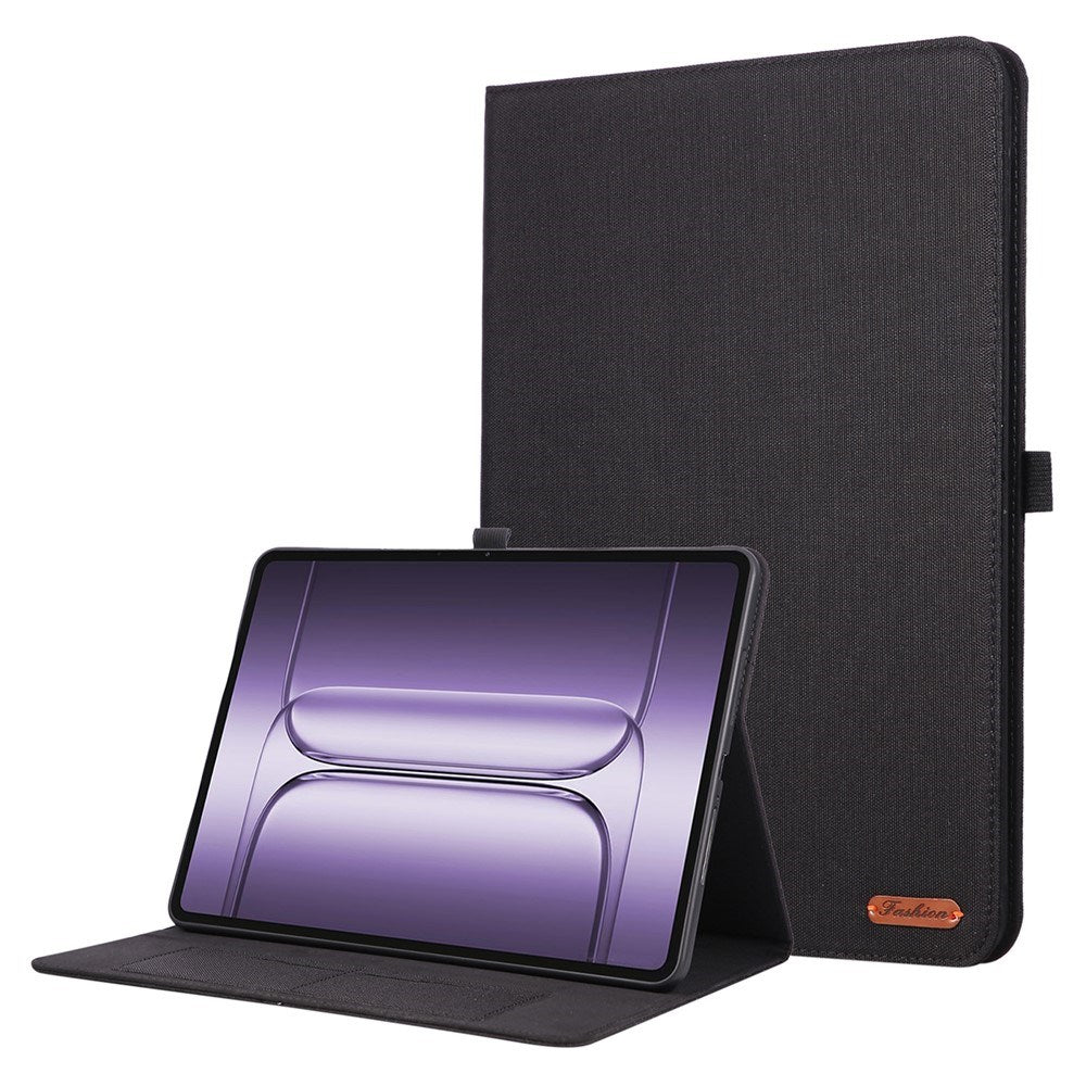 OnePlus Pad 3 Kunstlæder Flip Cover m. Kortholder & Ståfunktion - Sort