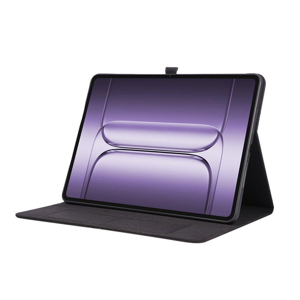 OnePlus Pad 3 Kunstlæder Flip Cover m. Kortholder & Ståfunktion - Sort