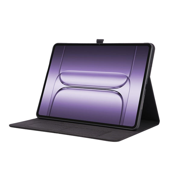 OnePlus Pad 3 Kunstlæder Flip Cover m. Kortholder & Ståfunktion - Sort