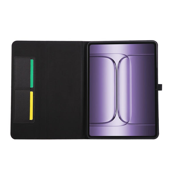OnePlus Pad 3 Kunstlæder Flip Cover m. Kortholder & Ståfunktion - Sort