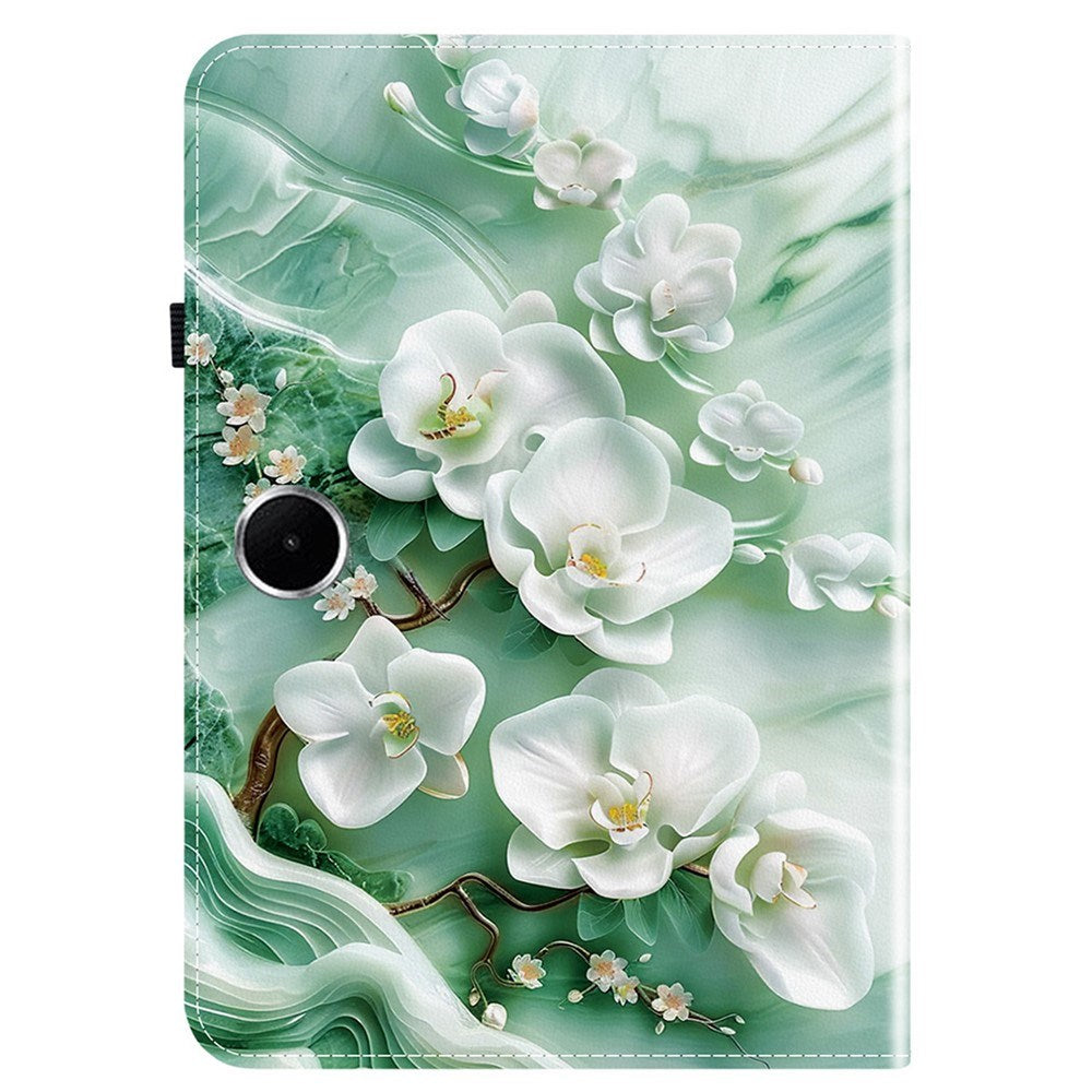 OnePlus Pad Lite EIDERWOOD Kunstlæder Flip Cover m. Motiv - Blomster / Hvid