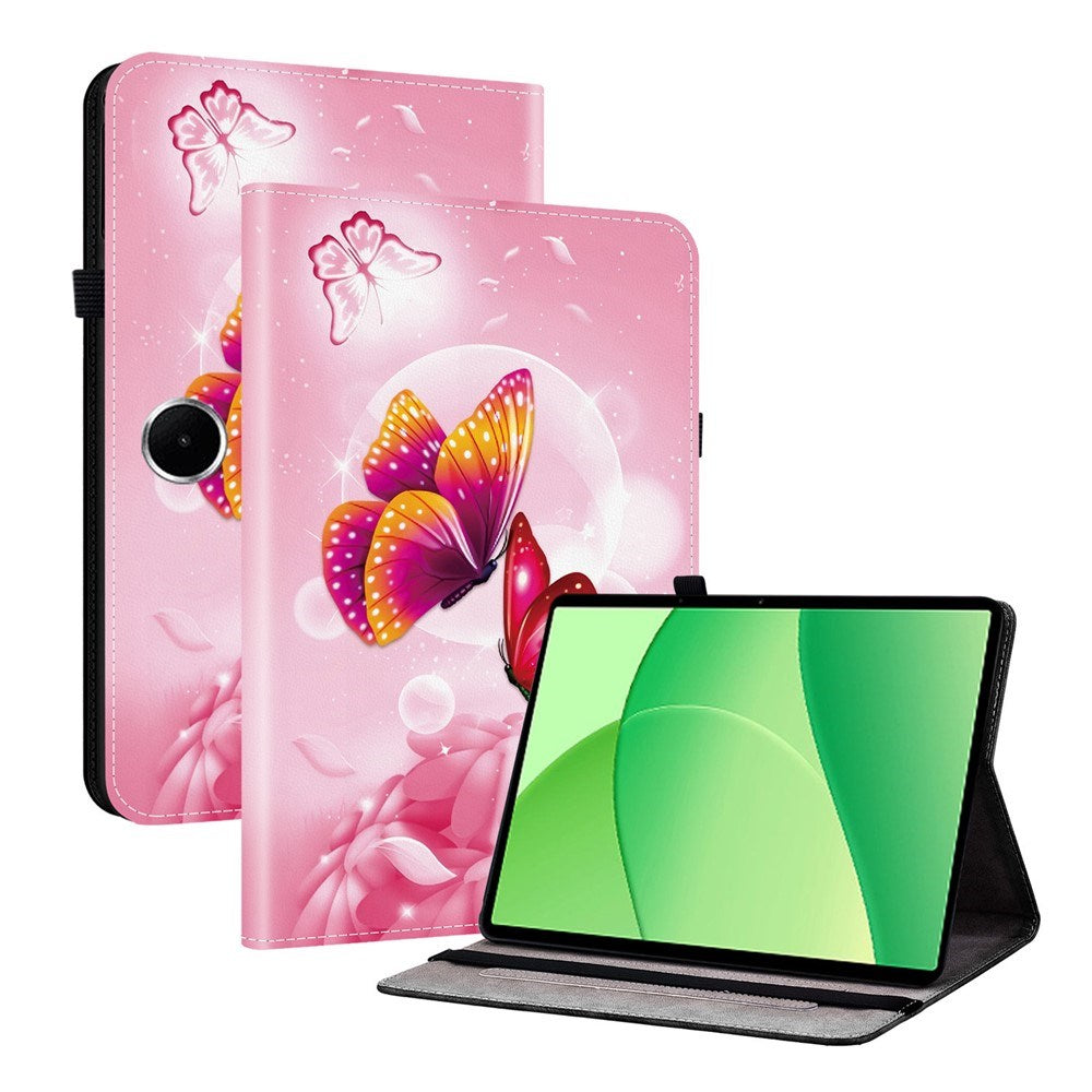 OnePlus Pad Lite EIDERWOOD Kunstlæder Flip Cover m. Motiv - Lyserøde Sommerfugle
