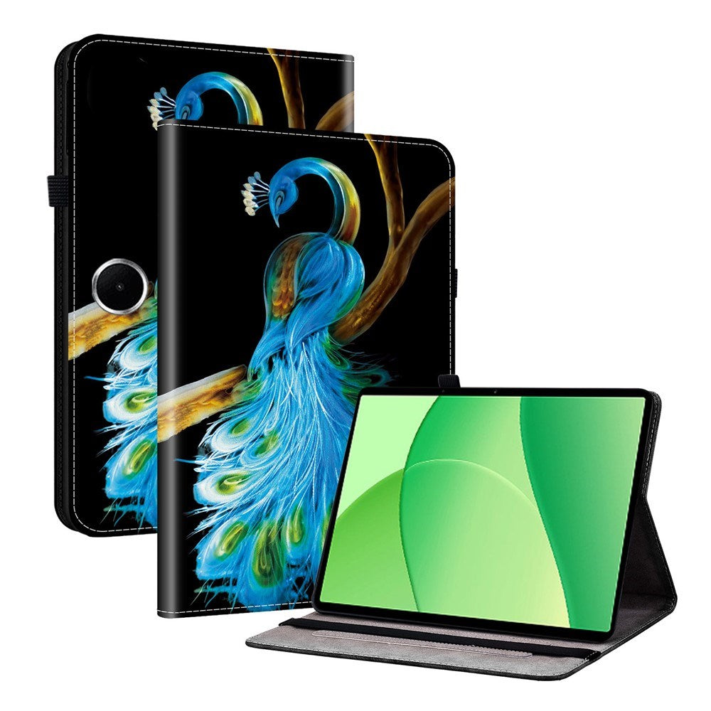 OnePlus Pad Lite EIDERWOOD Kunstlæder Flip Cover m. Motiv - Påfugl