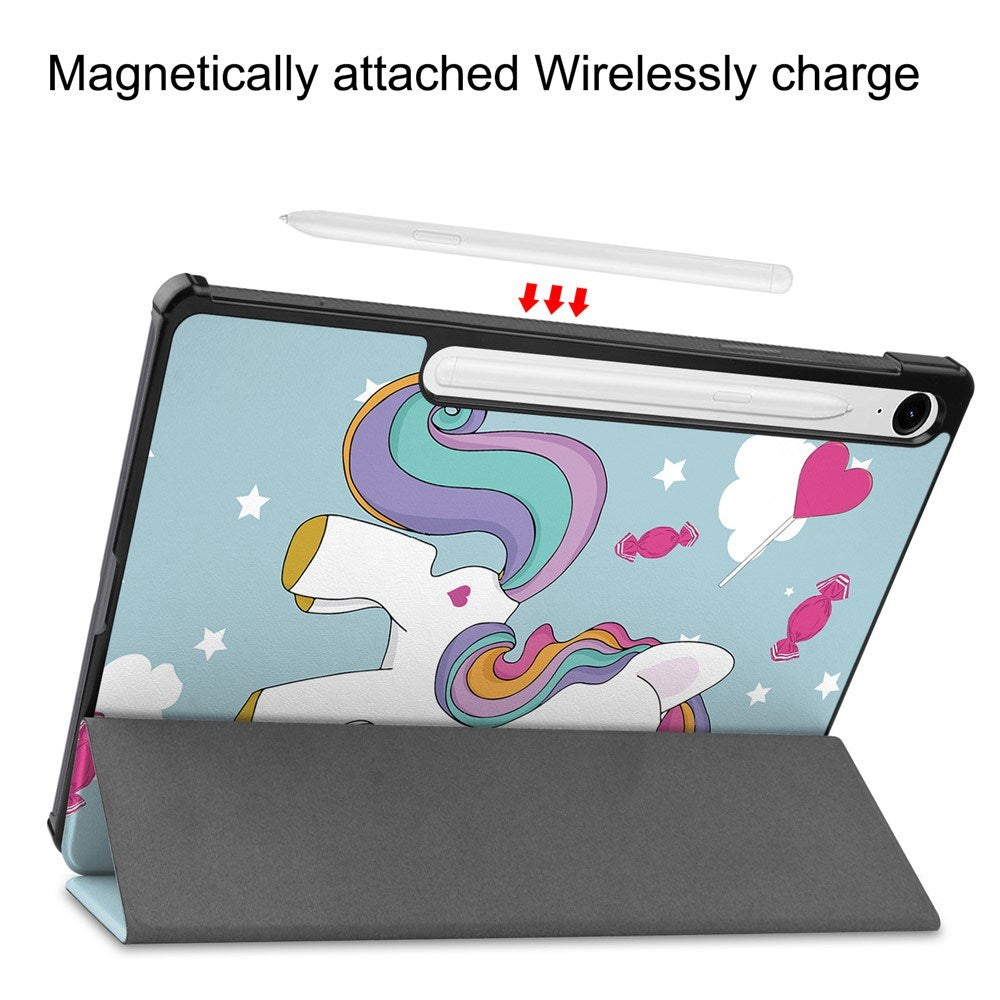 EIDERWOOD Samsung Galaxy Tab S11 / S10 Lite Kunstlæder Flip Cover m. Motiv - Enhjørning