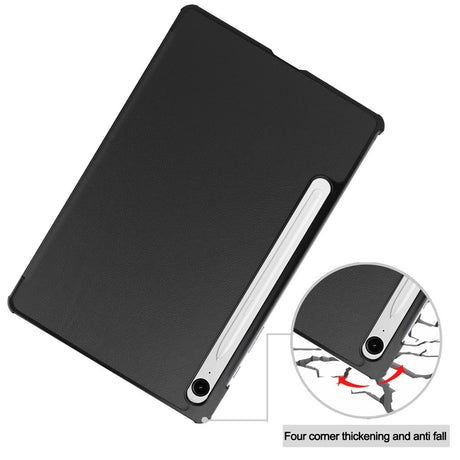 EIDERWOOD Samsung Galaxy Tab S11 / S10 Lite Tri-Fold Kunstlæder Flip Cover - Sort