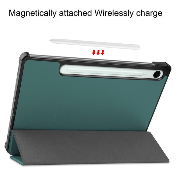 EIDERWOOD Samsung Galaxy Tab S11 / S10 Lite Tri-Fold Kunstlæder Flip Cover - Grøn