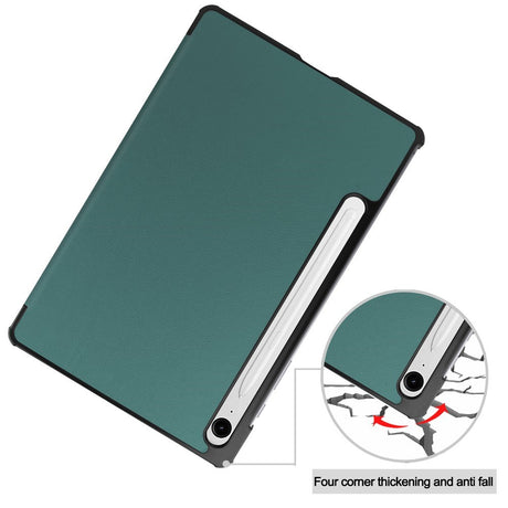 EIDERWOOD Samsung Galaxy Tab S11 / S10 Lite Tri-Fold Kunstlæder Flip Cover - Grøn