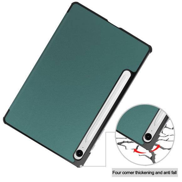 EIDERWOOD Samsung Galaxy Tab S11 / S10 Lite Tri-Fold Kunstlæder Flip Cover - Grøn