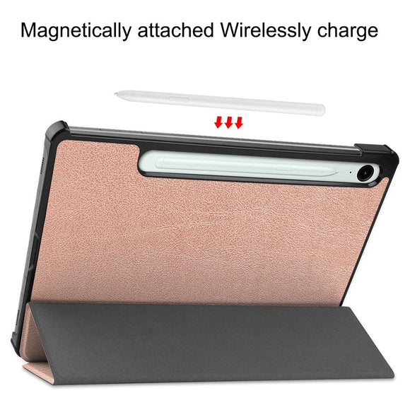 EIDERWOOD Samsung Galaxy Tab S11 / S10 Lite Tri-Fold Kunstlæder Flip Cover - Rose Gold