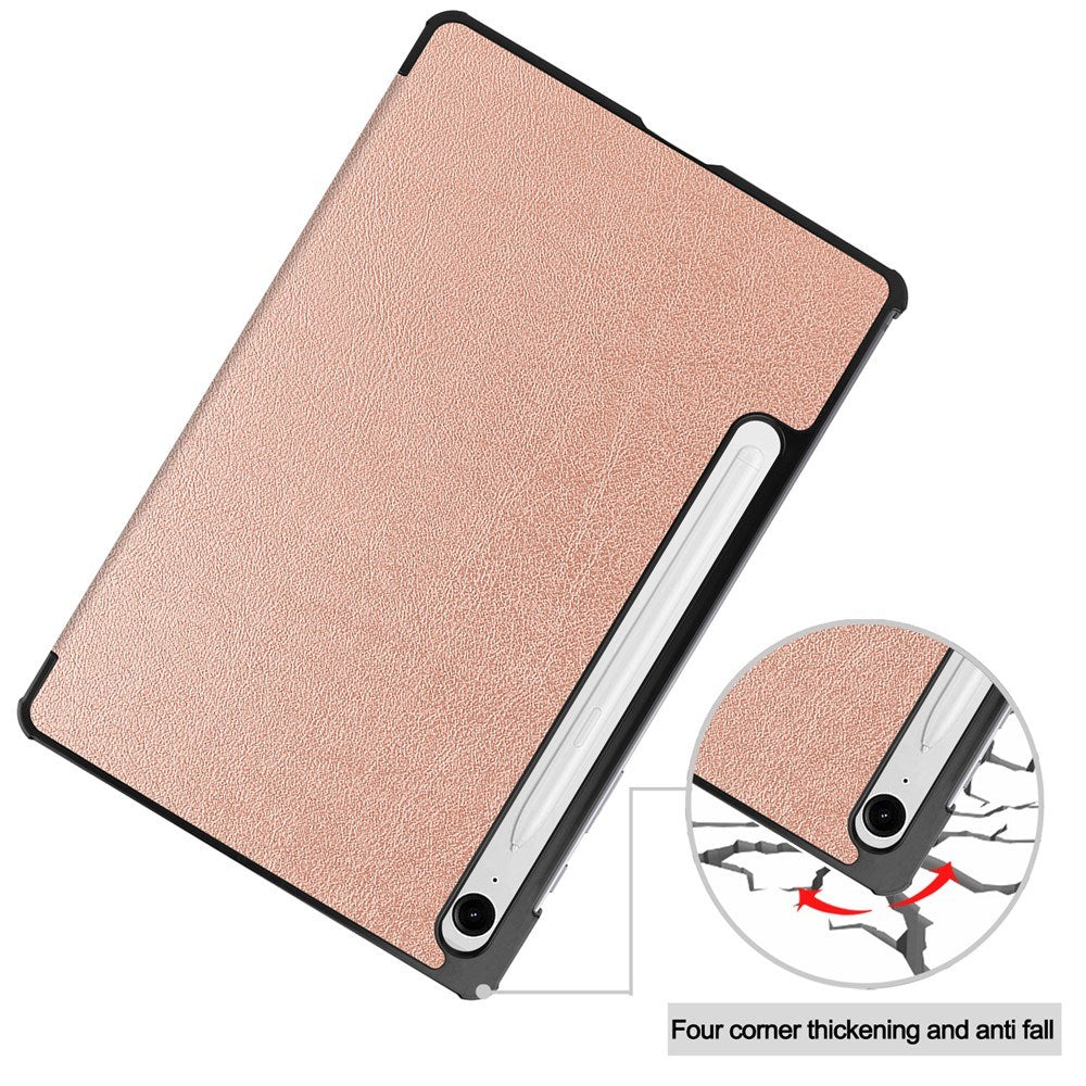EIDERWOOD Samsung Galaxy Tab S11 / S10 Lite Tri-Fold Kunstlæder Flip Cover - Rose Gold