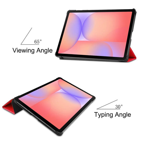 EIDERWOOD Samsung Galaxy Tab S11 / S10 Lite Tri-Fold Kunstlæder Flip Cover - Rød