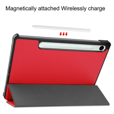 EIDERWOOD Samsung Galaxy Tab S11 / S10 Lite Tri-Fold Kunstlæder Flip Cover - Rød
