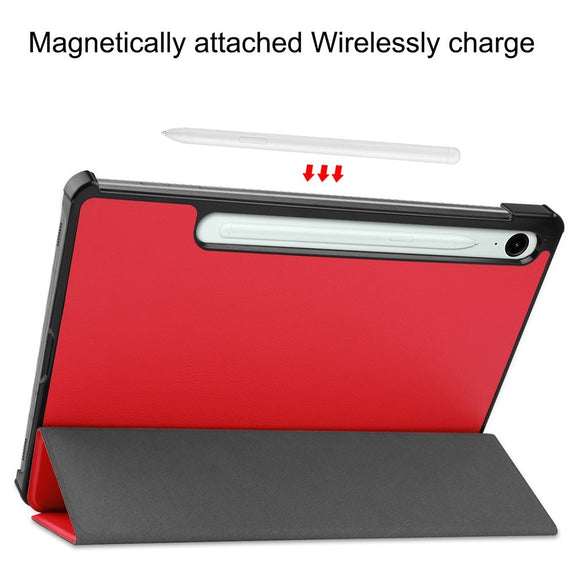 EIDERWOOD Samsung Galaxy Tab S11 / S10 Lite Tri-Fold Kunstlæder Flip Cover - Rød