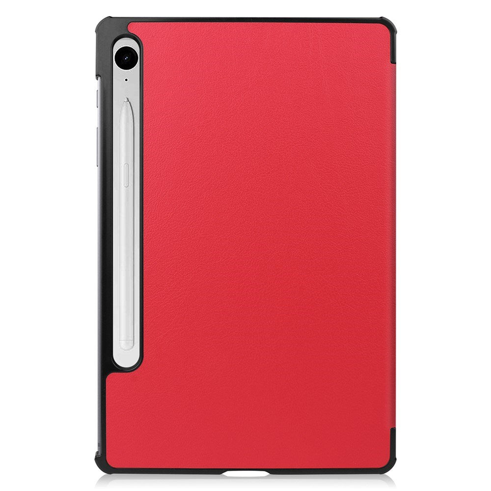 EIDERWOOD Samsung Galaxy Tab S11 / S10 Lite Tri-Fold Kunstlæder Flip Cover - Rød