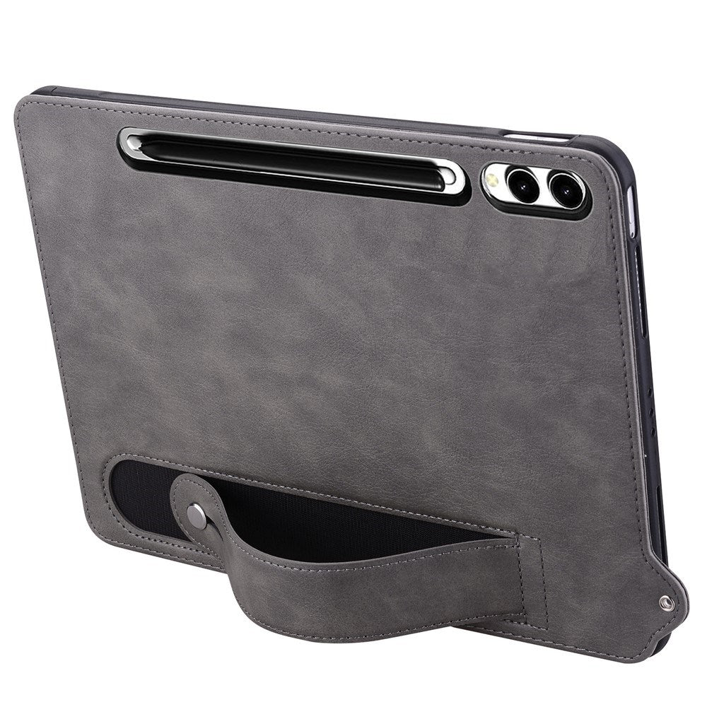 EIDERWOOD Samsung Galaxy Tab S11 Ultra Hårdt Plastik Kunstlæderbelagt Cover m. Håndtag - Grå