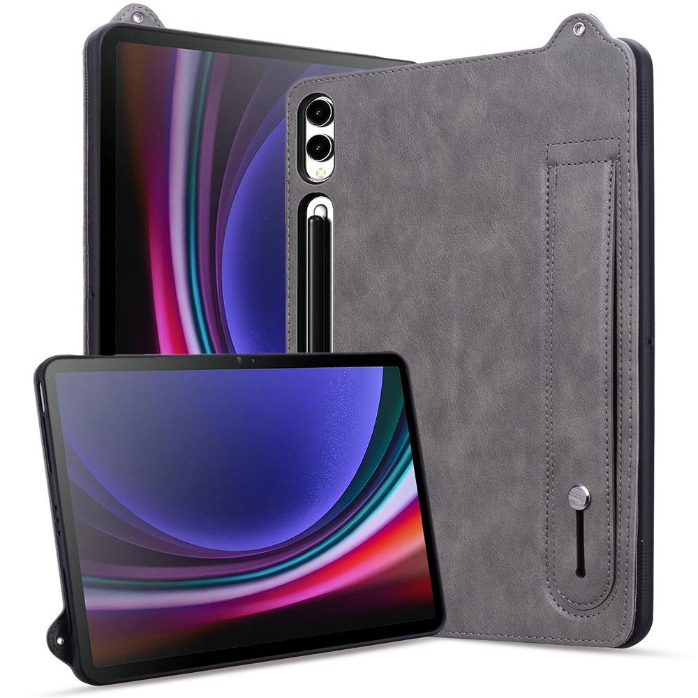 EIDERWOOD Samsung Galaxy Tab S11 Ultra Hårdt Plastik Kunstlæderbelagt Cover m. Håndtag - Grå