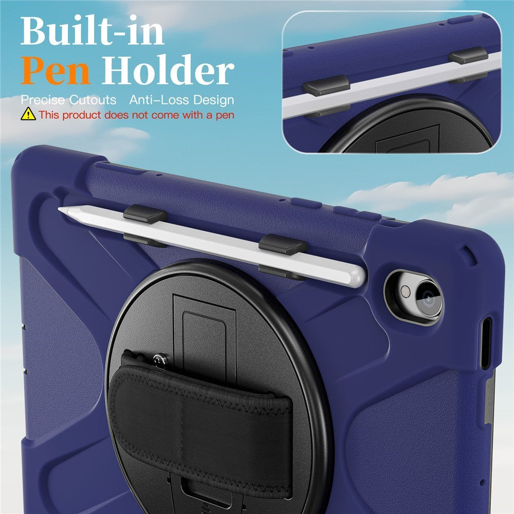 EIDERWOOD Samsung Galaxy Tab S11 Stødabsorberende Cover m. 360 Grader Roterbar Kickstand & Velcrostrop - Mørkeblå