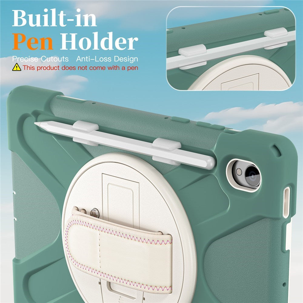 EIDERWOOD Samsung Galaxy Tab S11 Stødabsorberende Cover m. 360 Grader Roterbar Kickstand & Velcrostrop - Grøn