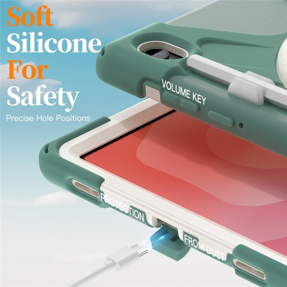 EIDERWOOD Samsung Galaxy Tab S11 Stødabsorberende Cover m. 360 Grader Roterbar Kickstand & Velcrostrop - Grøn