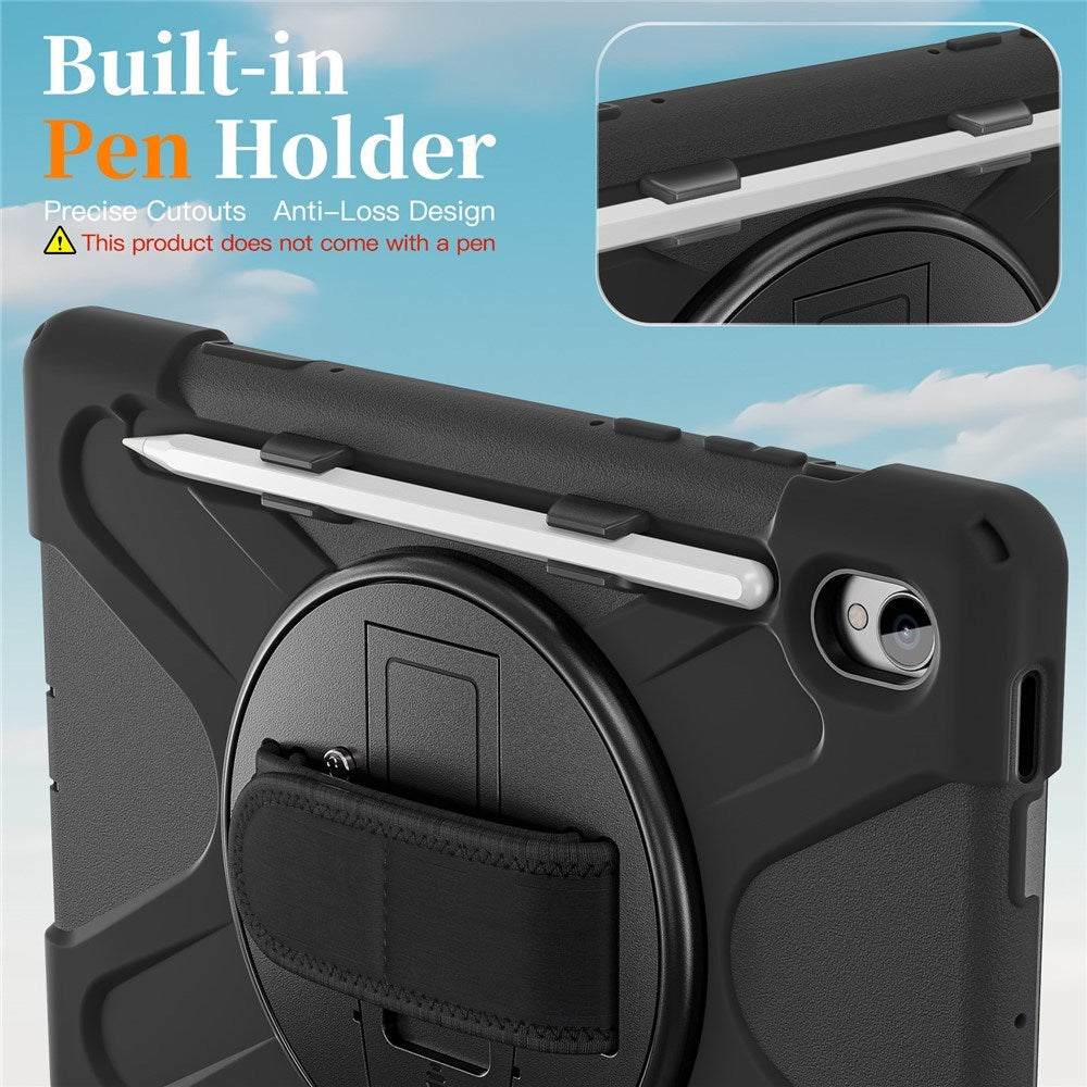 EIDERWOOD Samsung Galaxy Tab S11 Stødabsorberende Cover m. 360 Grader Roterbar Kickstand & Velcrostrop - Sort