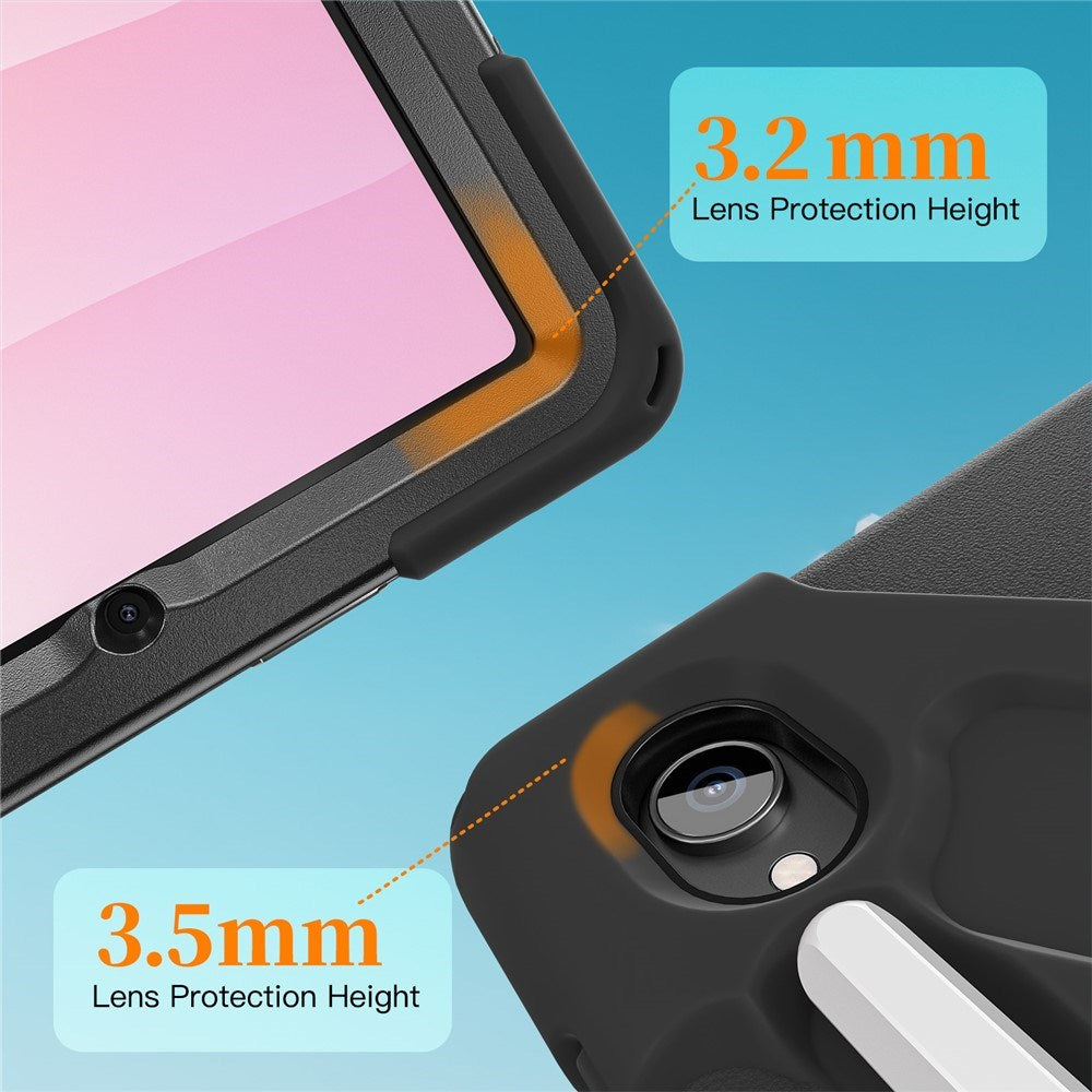 EIDERWOOD Samsung Galaxy Tab S11 Stødabsorberende Cover m. 360 Grader Roterbar Kickstand & Velcrostrop - Sort
