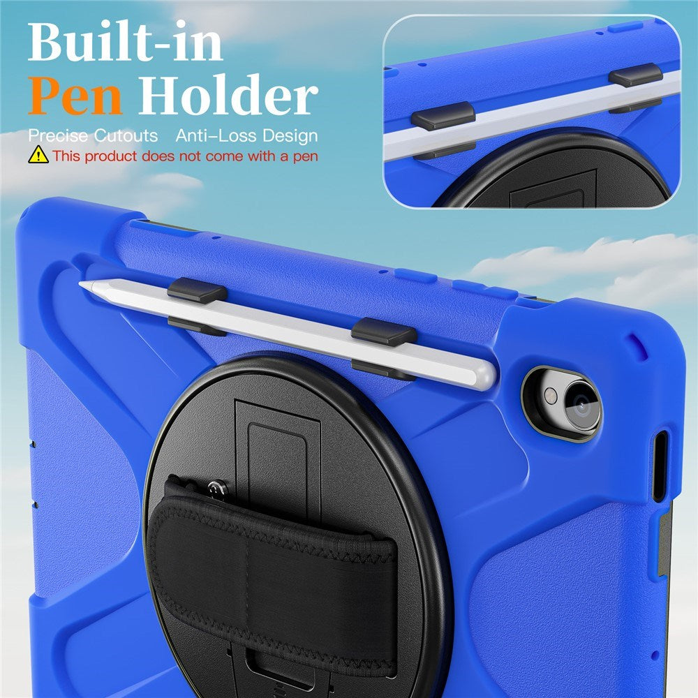 EIDERWOOD Samsung Galaxy Tab S11 Stødabsorberende Cover m. 360 Grader Roterbar Kickstand & Velcrostrop - Blå