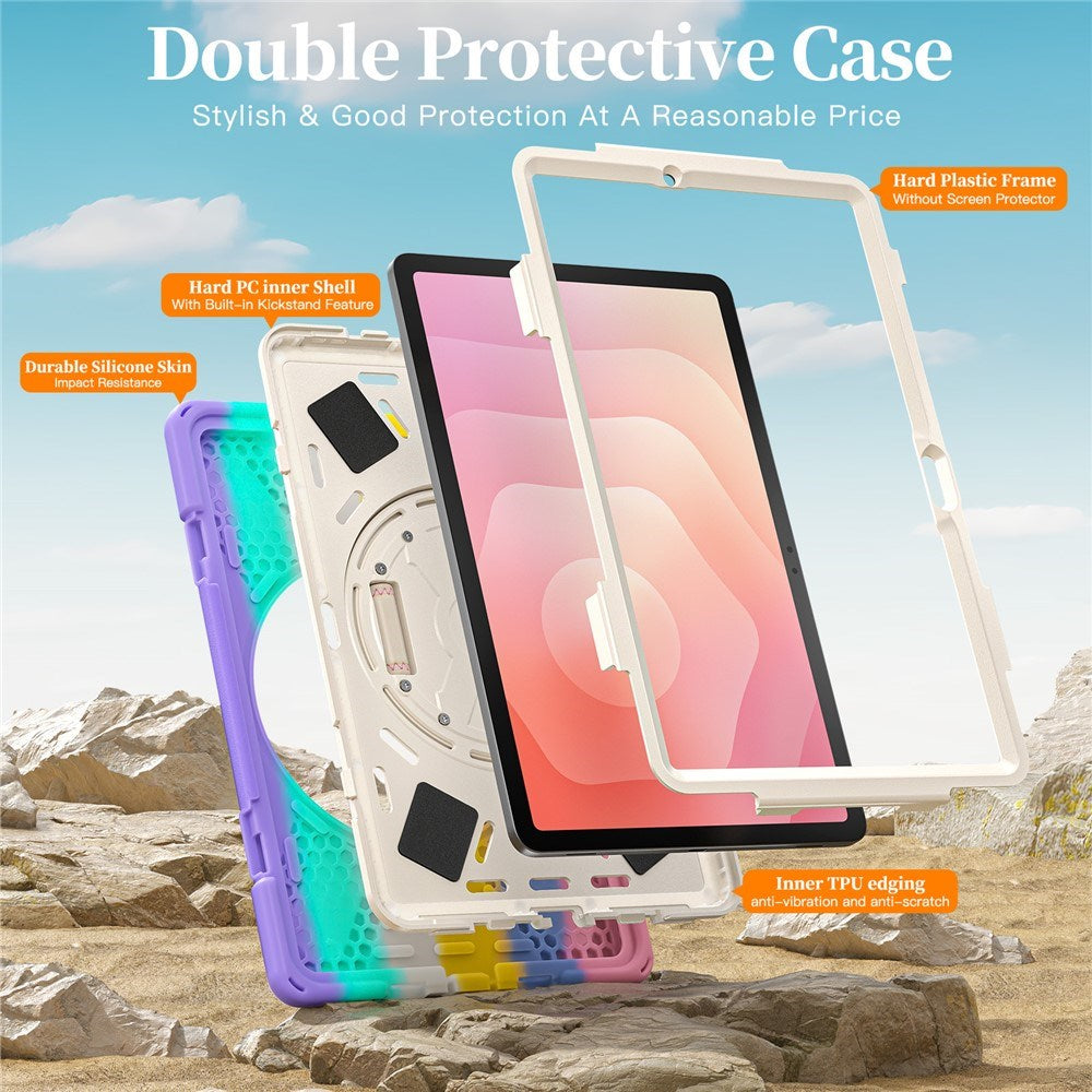 EIDERWOOD Samsung Galaxy Tab S11 Stødabsorberende Cover m. 360 Grader Roterbar Kickstand & Velcrostrop - Multi