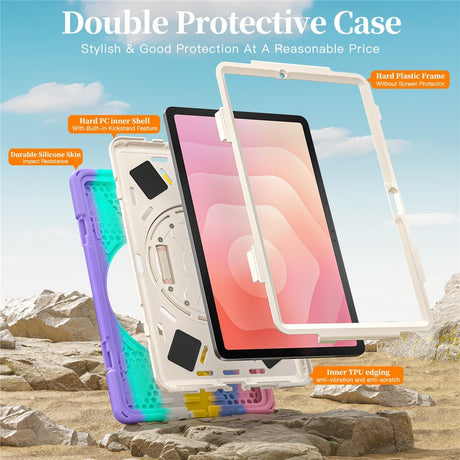 EIDERWOOD Samsung Galaxy Tab S11 Stødabsorberende Cover m. 360 Grader Roterbar Kickstand & Velcrostrop - Multi