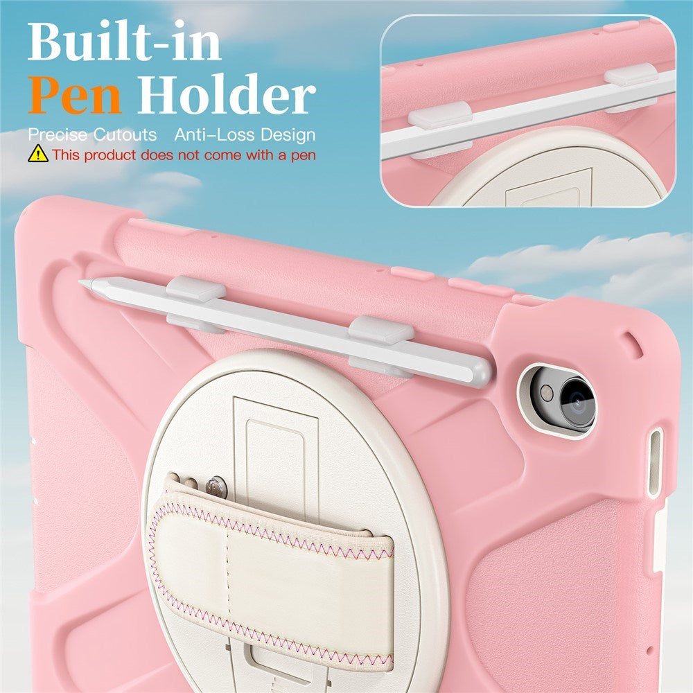 EIDERWOOD Samsung Galaxy Tab S11 Stødabsorberende Cover m. 360 Grader Roterbar Kickstand & Velcrostrop - Lyserød