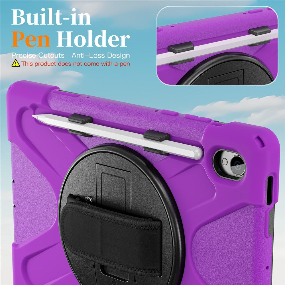 EIDERWOOD Samsung Galaxy Tab S11 Stødabsorberende Cover m. 360 Grader Roterbar Kickstand & Velcrostrop - Lilla