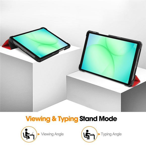 Samsung Galaxy Tab A11 EIDERWOOD Læder Cover m. Ståfunktion - Rød