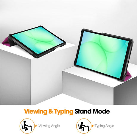 Samsung Galaxy Tab A11 EIDERWOOD Læder Cover m. Ståfunktion - Lilla