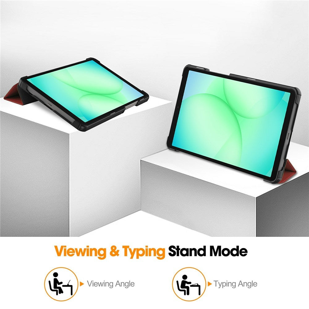 Samsung Galaxy Tab A11 EIDERWOOD Læder Cover m. Ståfunktion - Vinrød