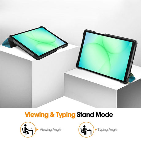 EIDERWOOD Samsung Galaxy Tab A11 Kunstlæder Flip Cover m. Motiv - Blomster