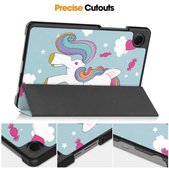 EIDERWOOD Samsung Galaxy Tab A11 Kunstlæder Flip Cover m. Motiv - Enhjørning