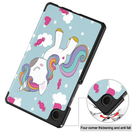 EIDERWOOD Samsung Galaxy Tab A11 Kunstlæder Flip Cover m. Motiv - Enhjørning