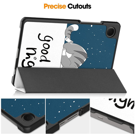 EIDERWOOD Samsung Galaxy Tab A11 Kunstlæder Flip Cover m. Motiv - Sovende Kat
