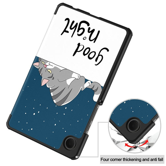 EIDERWOOD Samsung Galaxy Tab A11 Kunstlæder Flip Cover m. Motiv - Sovende Kat