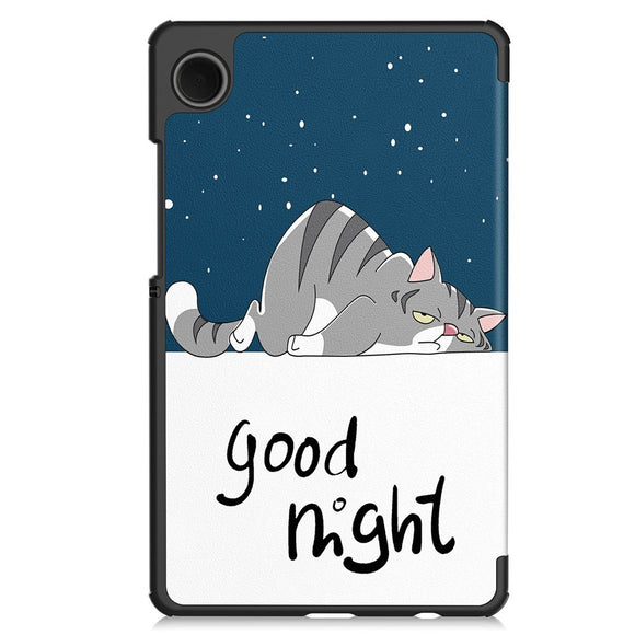 EIDERWOOD Samsung Galaxy Tab A11 Kunstlæder Flip Cover m. Motiv - Sovende Kat