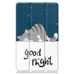 EIDERWOOD Samsung Galaxy Tab A11 Kunstlæder Flip Cover m. Motiv - Sovende Kat